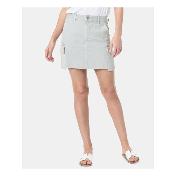 JOE'S Womens Silver Frayed Pocketed Mini Skirt Size: 27